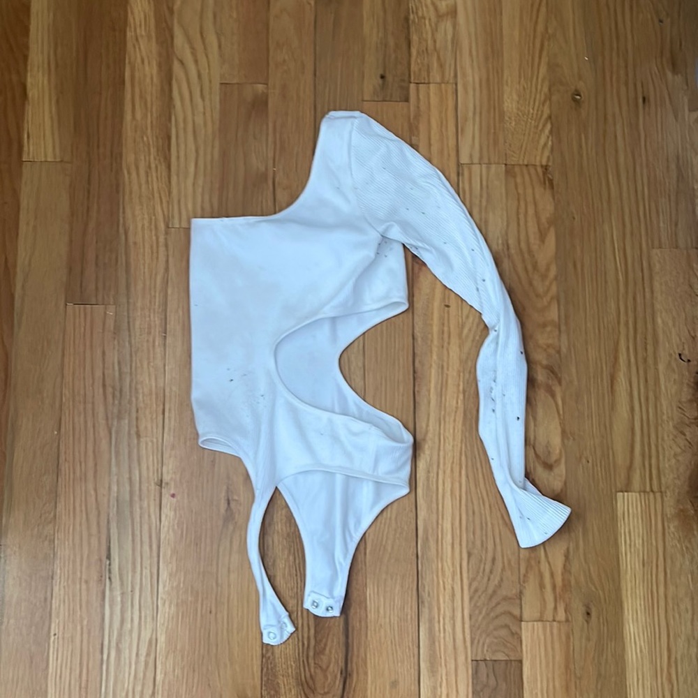 White ribbed bodysuit